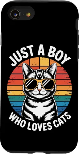 Vista 18 de Just A Boy Who Loves Cats Cat Dad Kitty Parent Feline Boys Case for iPhone 16