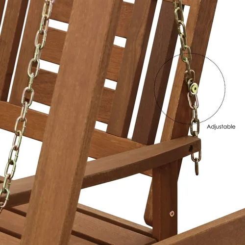 Vista 6 de Furinno TIOMAN - Columpio de pórtico colgante de madera para exterior con soporte en aceite de teca, madera clara