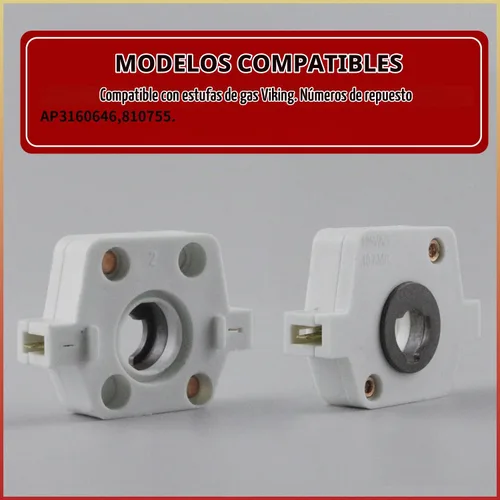 Vista 5 de 2 piezas PA020015 Range Spark Ignition Switch Pieza de repuesto compatible con algunas estufas de gas Viking Reemplazo para 810755 AP3160646