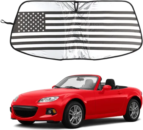 Vista 9 de Parasol para parabrisas para Mazda MX-5 Miata 2009-2015, parasol plegable y reflectante, protector solar personalizado, bloqueador UV, protector