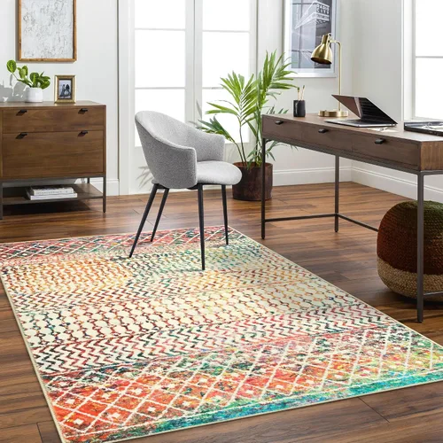 Vista 14 de Alfombra marroquí de área de 2x3 pies, color negro desgastado, alfombra de entrada antideslizante pequeña, suave, de pelo bajo, lavable, tapete