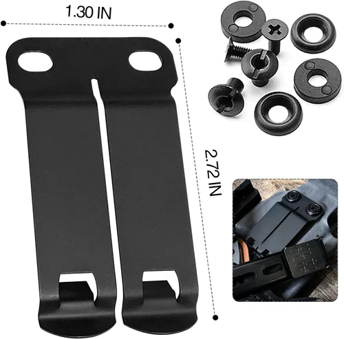 Vista 2 de Clip de cinturón de metal monobloque, accesorios de montaje de funda gris mate oscuro para funda de transporte oculta, accesorio para fundas, bolsas