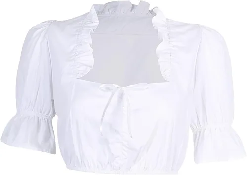Vista 5 de GloryStar Disfraz de tirolesa alemana para mujer, para el Oktoberfest bávaro, carnaval, Halloween