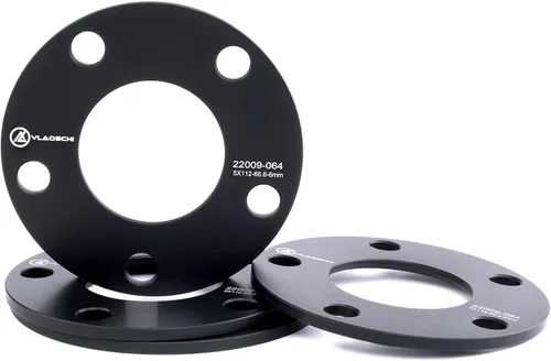 Vista 8 de Separadores de rueda forjados negros 5x112 centrados en el cubo con 3 mm y orificio central de 66.56 mm (sin labio) Compatibles
