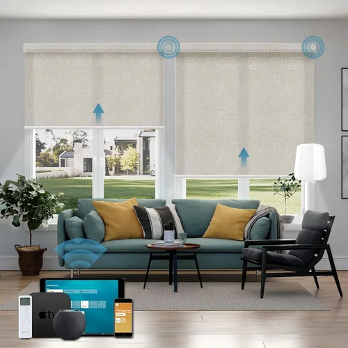Vista 15 de Cortinas enrollables inteligentes de filtrado de luz motorizadas compatibles con HomeKit, persianas inteligentes para ventanas con 1% de apertura