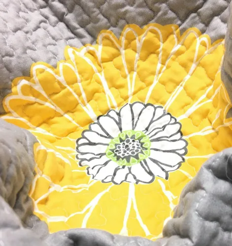 Vista 7 de [Girasoles blancos y amarillos] Juego de edredón de microfibra de poliéster hipoalergénico de 2 piezas, ropa de cama para dormitorio