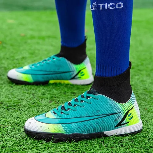 Vista 7 de Liuliuroupp Tacos de fútbol para hombre, zapatos de fútbol profesionales para interioresexteriorescompeticionesentrenamientoatléticos para niños