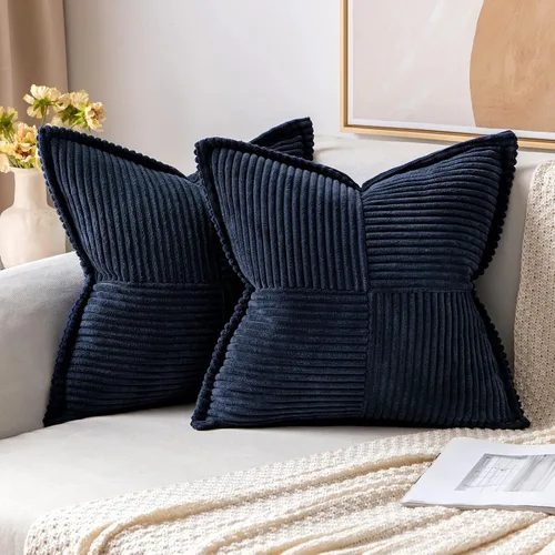 Vista 16 de MIULEE - Juego de 2 fundas de almohada beige de 12 x 12 pulgadas con entretejido, fundas de almohada a rayas bohemias supersuaves con textura