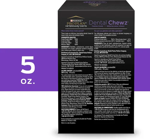 Vista 6 de Pro Plan Veterinary Diets Dental Chewz Dog, 5 oz Golosinas Caja Paquete de 2