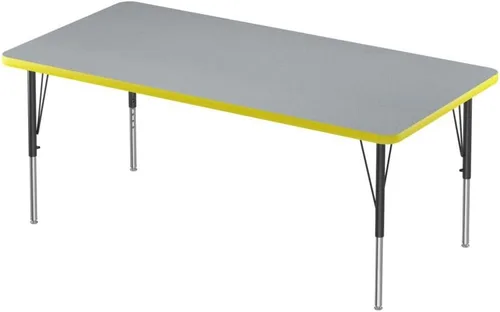 Vista 36 de Correll Mesa rectangular de actividades para el aula de 24 x 48 pulgadas, altura ajustable (19 a 29 pulgadas), parte superior de granito gris, borde