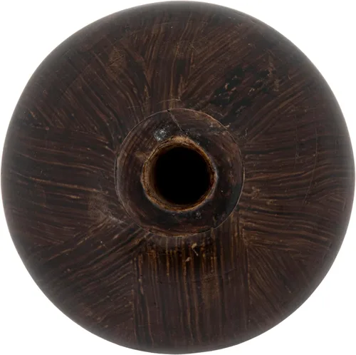 Vista 4 de Jarrón decorativo de madera de paulownia, acabado espresso