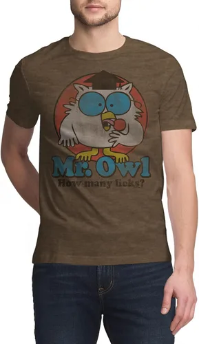 Vista 3 de Tee Luv Men's Mr Owl How Many Licks Shirt - Vintage Tootsie Pop Graphic T-Shirt