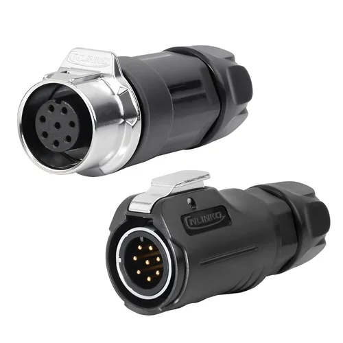 Vista 9 de CNLINKO LP-12 Conector de 2 pines IP68 Enchufe eléctrico circular impermeable para equipos al aire libre Maquinaria industrial solar DC 12V M12 2-8