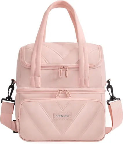 Vista 14 de Bolsa de almuerzo para mujer, suave y ligera, lonchera aislada a prueba de fugas con correas, lonchera térmica reutilizable para almuerzo