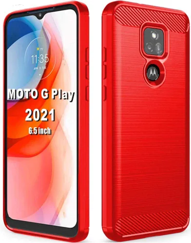 Vista 9 de Funda para Moto G Play 2021, funda para teléfono Motorola G Play 2021, resistente a los arañazos de fibra de carbono, absorción de golpes, suave