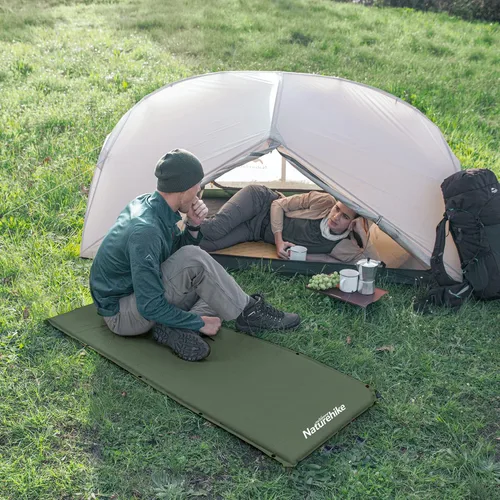 Vista 2 de Naturehike Colchoneta para dormir, 2 pulgadas de grosor, autoinflable, para campamento, colchón de campamento duradero que se puede conectar