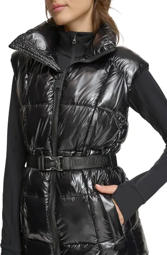 Vista 5 de DKNY Chaleco acolchado de rendimiento para mujer con cinturón Wet Sire