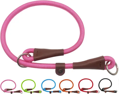 Vista 20 de MayPaw Collar ajustable de cuerda de nailon para entrenamiento de perros, collares de perro Martingala redondos sin tirones para perros pequeños