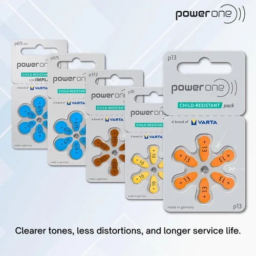 Vista 3 de Power One Pilas para audífonos tamaño 13 (120) (p13-120)