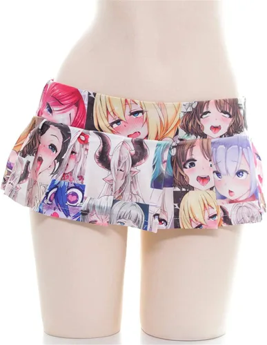 Vista 7 de Lichma - Falda plisada para mujer, sexy, para colegiales, japonesa, con estampado anime, ropa de dormir