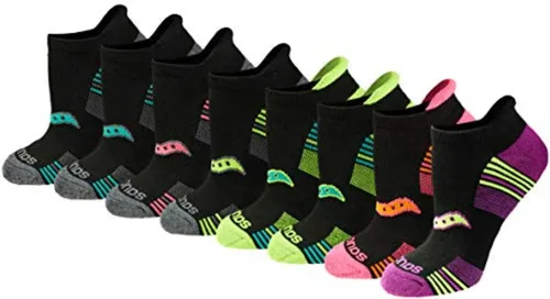 Vista 20 de Saucony Women's RunDry Performance Heel Tab Athletic Socks, Available in S-L (8, 16, 24 Pairs)