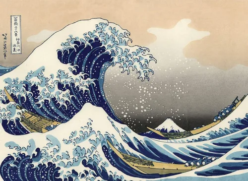 Vista 4 de Katsushika Hokusai - Noche estrellada por Vincent Van Gogh y la gran ola de Kanagawa por Katsushika Hokusai - Póster impreso