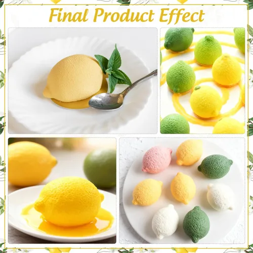 Vista 5 de DOITOOL Molde de silicona con forma de limón, moldes de limón de silicona para tartas 3D para hornear postre helado de gelatina