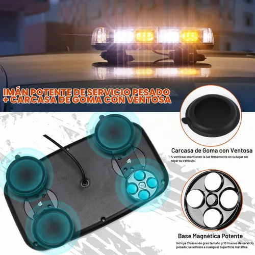 Vista 4 de LINKITOM Barra de luz LED estroboscópica intermitente, lámparas de seguridad LED de 3 colores con advertencia de peligro de emergencia, luces