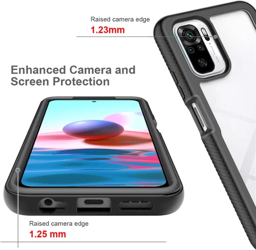 Vista 4 de Funda para Redmi Note 10, funda Xiaomi Redmi Note 10S, protector de cuerpo completo para niñas y mujeres, funda rígida transparente compatible