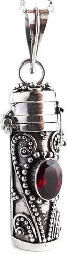 Vista 9 de Bali hecho a mano de plata esterlina tubo Locket colgante 20" collar JP92