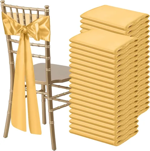 Vista 32 de 10 PCS Lazos de Satén Azul Bebé para Sillas Bandas Universales Cintas para Sillas Lazos Traseros para Bodas Fiestas Recepciones Eventos Banquetes