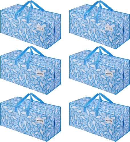 Vista 40 de VENO Paquete de 2 bolsas de mudanza, correas de mochila, mudanza, cajas de almacenamiento universitario, con tapas, resistentes, extragrandes, asas