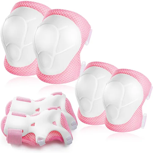 Vista 15 de BOSONER - Equipo de protección básico para niños: juego de rodilleras y coderas con protectores de muñeca para niños de 3 a 15 años - Diseñado