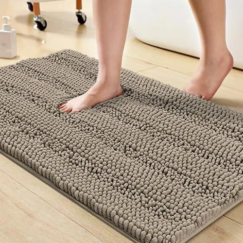 Vista 161 de Turquoize Alfombra de baño de chenilla de lujo para baño, extra absorbente, alfombra de ducha de microfibra antideslizante para baño, alfombra Aqua
