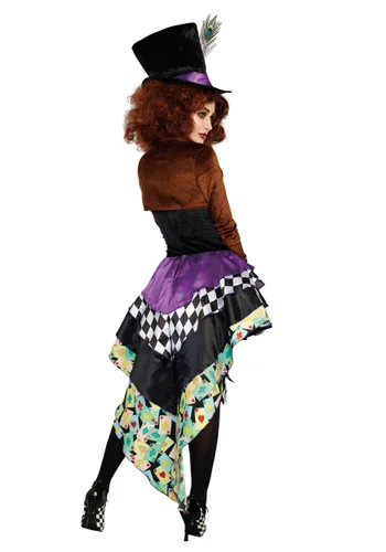Vista 2 de Disfraz para mujer Raving Mad Hatter Multicolor