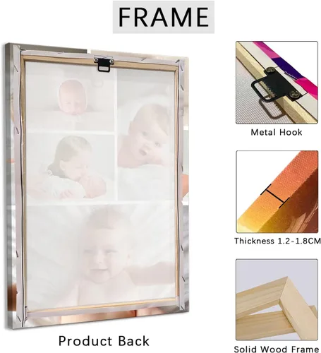 Vista 6 de Impresiones en lienzo personalizadas con tus fotos y nombres, marco de fotos personalizado en las montañas junto al mar, imagen de vacaciones