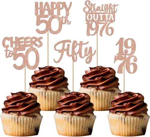 Vista 12 de 30 piezas negras para cupcakes de 10.º cumpleaños con purpurina Ten Happy 10 Straight Outta 2016 para saludos a 10 años 10 cumpleaños, boda Negro