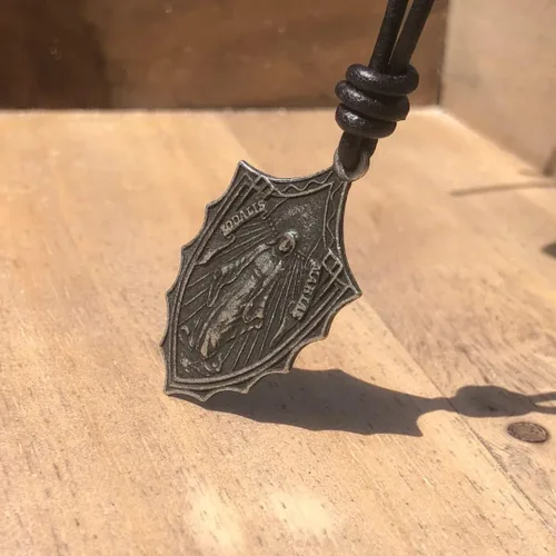 Vista 4 de Collar de medalla milagrosa de plata, medalla italiana para mujer, regalo para hombre, joyería religiosa, colgante católico, protección y gracia