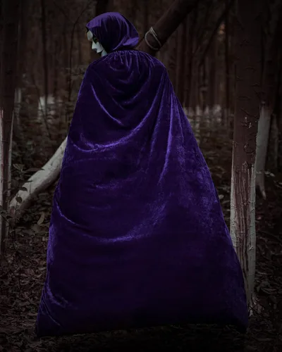 Vista 5 de Hooded Cloak Cape with Men Women and Kids, Velvet Cloak Vampire Witch Cape for Christmas Halloween Cosplay Costumes