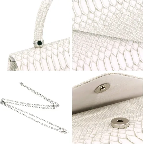 Vista 6 de Naimo Bolso de mano de cristal brillante con asa superior, bolso de hombro cruzado para boda, fiesta, novia