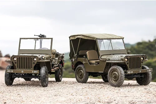 Vista 4 de Fms 1/6 1941 MB Scaler RC mini Jeep RC Truck MB Scaler 4x4 Grado Hobby RC Rock Crawler con escobillas RC Ejército Militar para Adultos, RS (1/6)