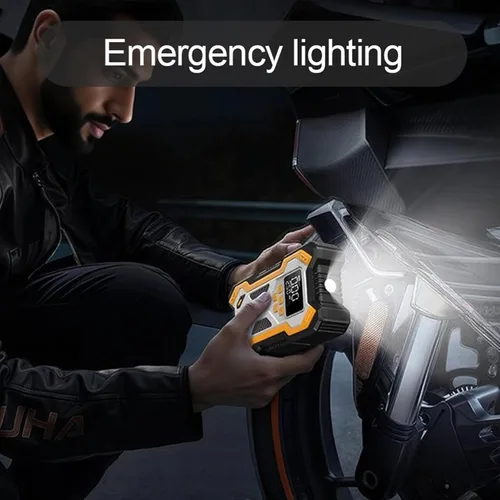 Vista 5 de Arrancador de batería de automóvil con compresor de aire 10000 mAh 150 PSI cargador, caja de salto de arranque