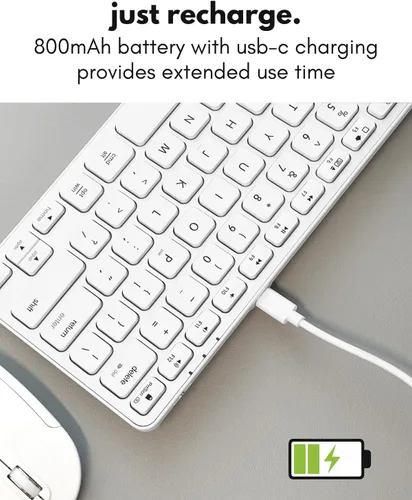 Vista 7 de Teclado Inalámbrico Bluetooth Macally para Mac - Conectividad Premium para Múltiples Dispositivos - Teclado Apple Compatible para MacBook Pro/Air