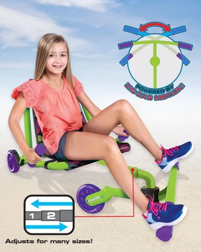 Vista 5 de Go Kart, balanceo de lado a lado para un paseo increíble, alimentado por movimiento en zig-zag, se monta en cualquier superficie dura