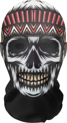 Vista 4 de Máscara de esquí de Halloween, pasamontañas, estampado de fantasma, máscara de cara completa, polaina para el cuello, cubierta facial resistente al