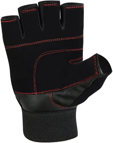 Vista 6 de MRX - Guantes de levantamiento de pesas, entrenamiento de gimnasio, fisicoculturismo, fitness, levantamiento de pesas, guantes de cuero genuino