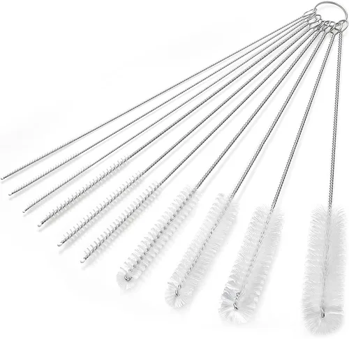 Vista 9 de CiaraQ Cepillos de limpieza de botellas, sistema de cepillo de tubo de Blanco