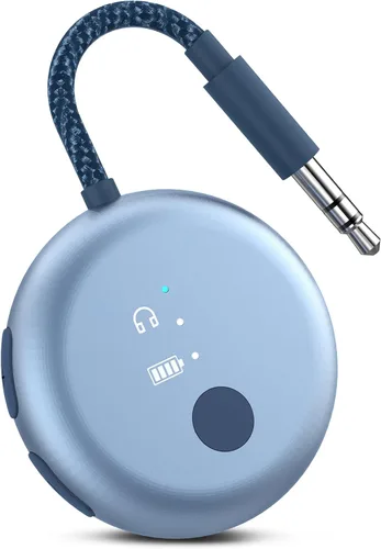 Vista 12 de Avantree SoundJet R1 - Adaptador Bluetooth de avión de 25 horas para todos los AirPods (Pro/Max) con chipset Qualcomm y aptX Adaptive, transmisor