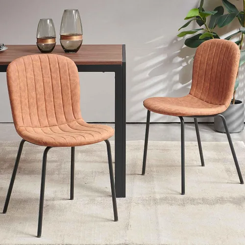 Vista 12 de Juego de 4 sillas de comedor de terciopelo, sillas de cocina modernas con patas de metal para sala, dormitorio, comedor, sillas negras para comedor