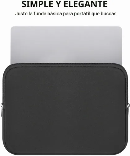 Vista 2 de DTTO Funda protectora delgada de neopreno acolchado para laptop de 15.6-16" Negro